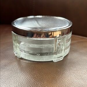 Vintage Glass Trinket Box with Lid